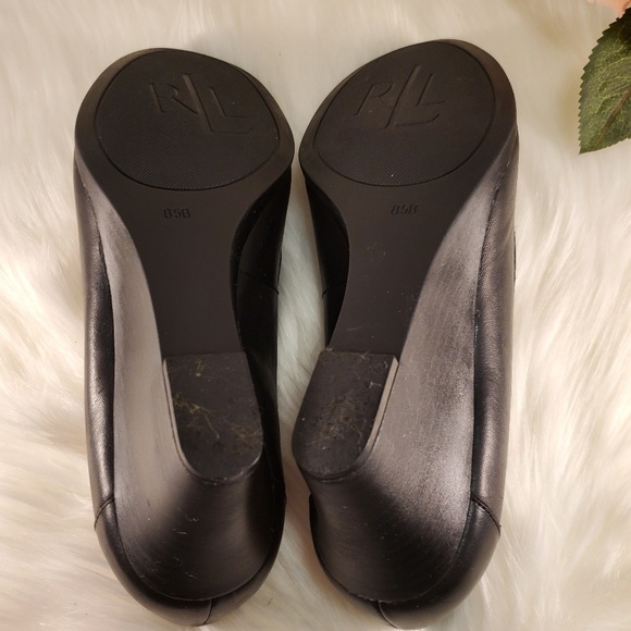 RALPH LAUREN BROWN LEATHER MOCCASIN WEDGES 8.5 - Picture 6 of 8